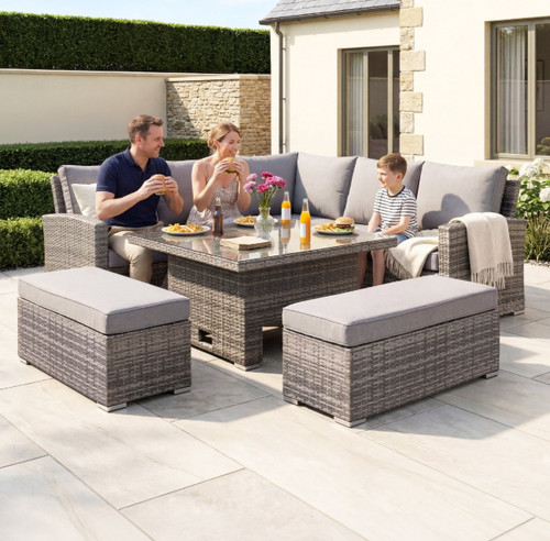 Rattan corner lounge set with - rattan,