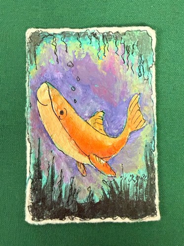 Original aceo cute sea life - cute,