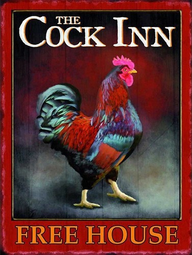 Cock inn pub - retro, metal