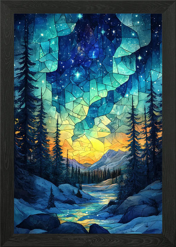 Stained glass night sky - stained,