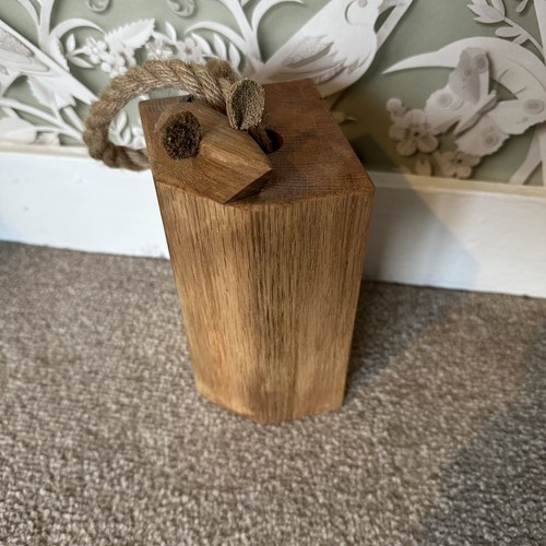 Handmade solid oak door block - handmade,