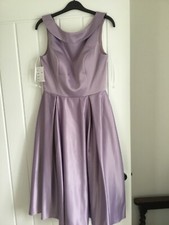 LouLou 1950’s Tea Length bridesmaid dress in satin size 12 in pale purple lilac