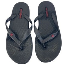 Vintage Animal Flip Flop Men's Black Sandals Summer Beach Used | UK 11