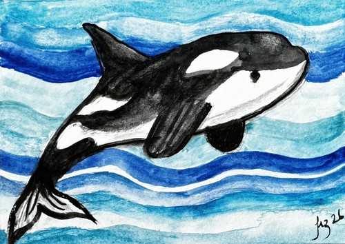 Aceo original watercolour - aceo,