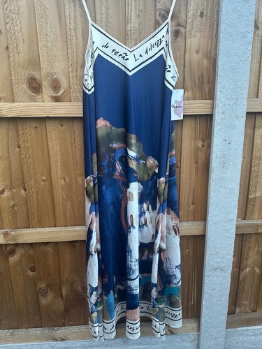 Blue scenic print neck - blue,