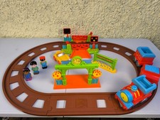 Happyland Track And Train Station Set Battery Operated Train with Figures Bundle