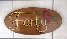 X Large House Sign Number 40 Thick Wooden Plaque 47 X 34 Cm Varnished Hand Made