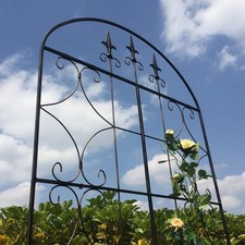2PCS METAL GARDEN ARCH ROSE PLANT CLIMBING TRELLIS ARCHWAY CLIMBER ARCHED FRAME