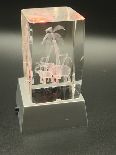 Laser etched elephant - 3d, &