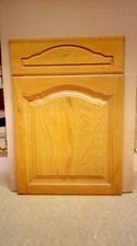 solid light oak kitchen cabinet door & drawer front to fit 500mm wide unit-vgc