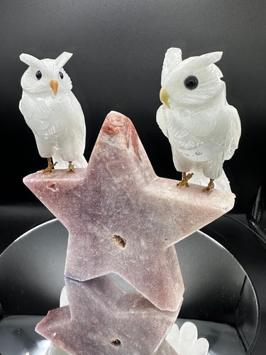 Crystal birds pink - pink, amethyst