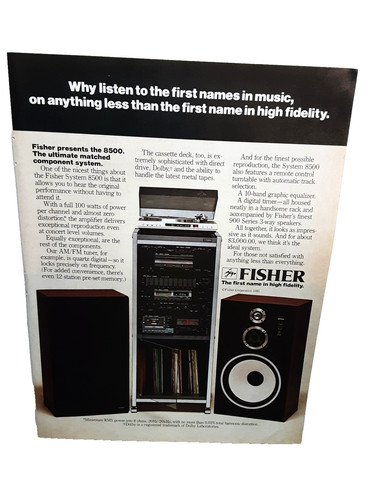 Fisher 8500 stereo - 8500, hi-fi