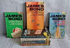 James Bond Book Lot X7 Vintage 1960s Paperback Ian Fleming Casino Royale Dr No