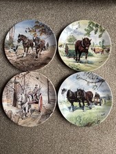 Working Horses Through the Seasons Set of 4 Danbury Mint Wedgwood Plates