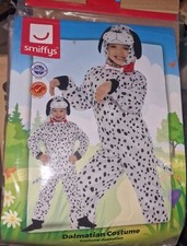 Smiffys Dalmatian Costume, Black & White with Hooded Jumpsuit & Tail - KIDS