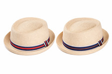 Unisex Summer Straw Pork Pie
