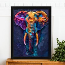 Elephant Art Print - Colorful
