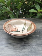 Vintage Denby Hand painted Floral Small Rimmed Bowl, In Used  Cond., 5.8”