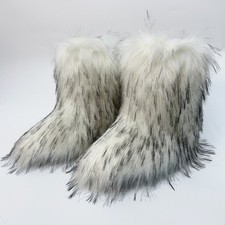Women's Faux Fur Snow Boots Winter Warm Round Toe Casual Fashion Fluffy Gifts