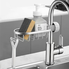 Stainless Steel Shower Soap Organiser Sponge Holder Kitchen Sink Caddy Silver
