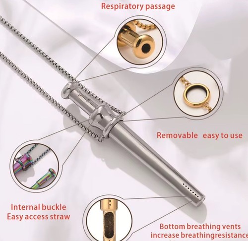 Silver bump straw necklace - silver,