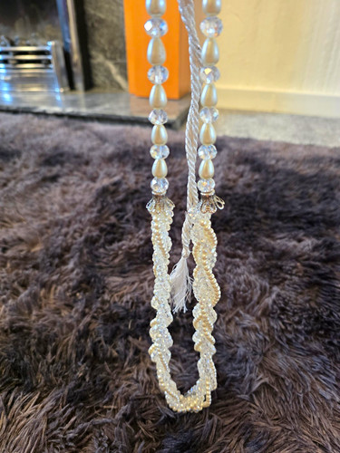 White beaded adjustable - white,