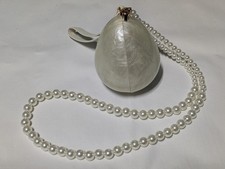 Women Acrylic Egg Bag Cute Pearl Evening Clutch Bag With Beaded Strap Wedding