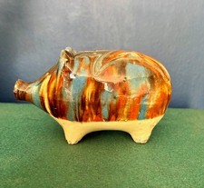 Small Antique Drip GlazePottery HEPP Pig Money Bank Austrian