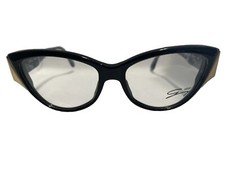 Genny Women’s Designer Eyeglasses M9082 Black & Gold 57-16-140 Cat Eye Italy