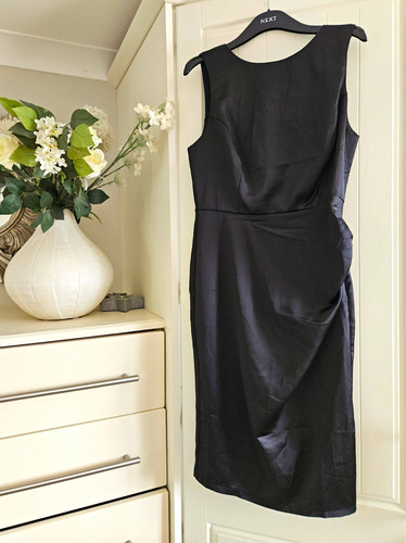 Apricot black satin sleeveless - apricot,