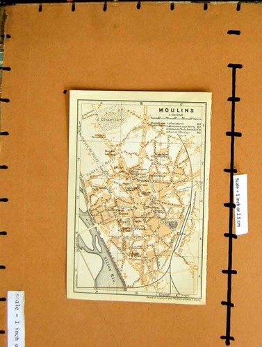 Old antique print map - old,