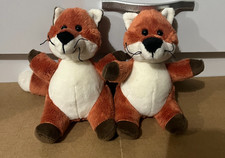 2x Minifeet Small Ginger Fox Soft Toy Plush 6"