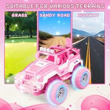 Own1One Pink Remote Control Cars, Toy Car for Girls Age 3-12, Remote Control Mon