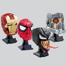 Lego Marvel Character Head Sets - Venom Ironman Starlord Spiderman