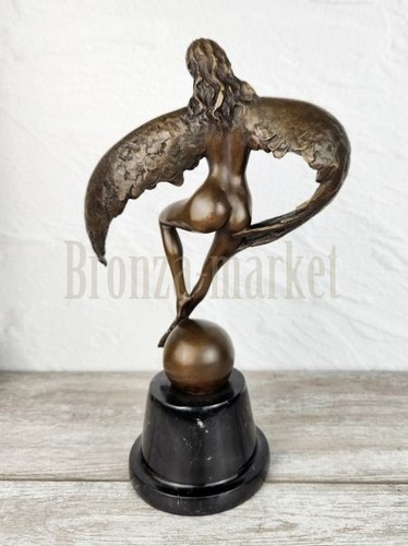 Bronze sculpture art winged - bronze,