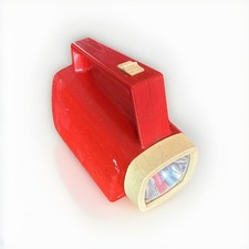 Vintage 60s 70s Red Ever Ready Torch Handheld 6V Everready Light Retro Untested