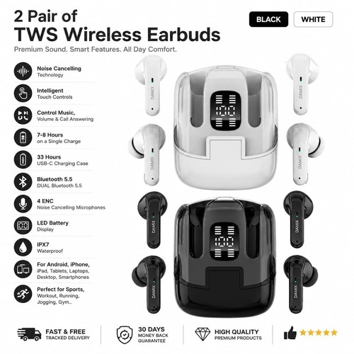 Tws wireless earbuds bluetooth - wireless,