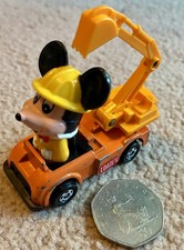 Vintage Walt Disney Die-Cast Micky Mouse Digger/Excavator Toy Tomy PD-10