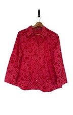 Jaeger Blouse Top Size 14 Red