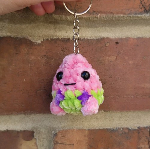 Patrick star keyring - star, crochet