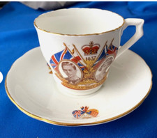 Vintage Coronation Cup & Saucer King George VI.  Memorabilia 1937. VG Cond.