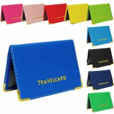 LEATHER TRAVEL CARD HOLDER Credit Bus Pass Bank Oyster Pocket Wallet 120 pcs