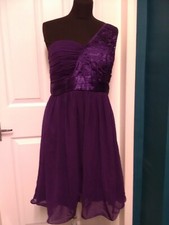 Paper Dolls (Kelly Brook) Purple One Shoulder Skater Dress - Size 16 (D1)