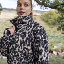 OHS Leopard Half Zip Jacket