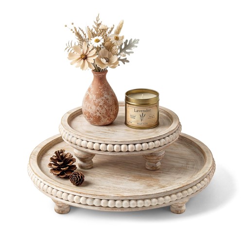 Round pine wooden display - round,