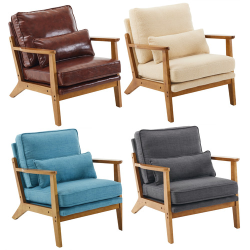 Fabric modern armchair mid - modern,