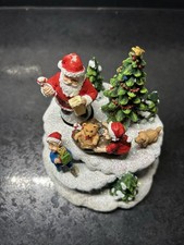 Vintage Thomas Pacconi ,Christmas Scene Music Box ,rotating Father Christmas.