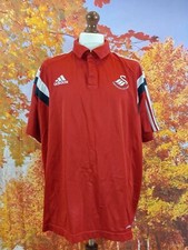 Swansea City Football Club red adidas polyester Polo Shirt. UK men's size 2XL