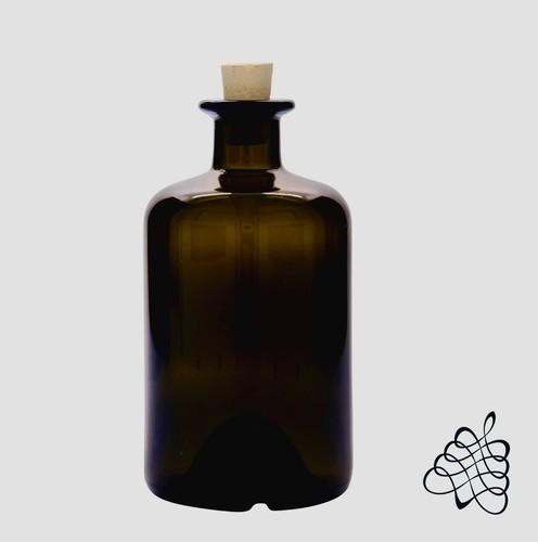 Antique green glass apothecary - green,