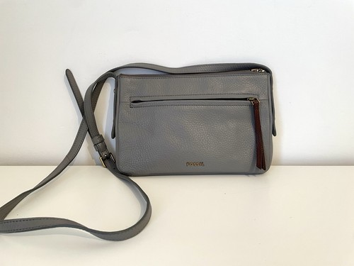 Fossil grey leather crossbody - fossil,